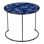 Набор кофейных столиков Tango темно-синий с ножками матовое золото, 2шт