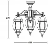 Потолочный светильник уличный Oasis Light AMERICA L 83470LA/3 Bl (220V, фонарь, IP44)