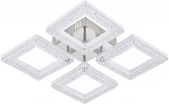Потолочная люстра светодиодная Escada Aquarius 10287/4LED 62Вт, с ПДУ, металл/акрил, хром/белый/прозрачный (220V)