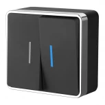 Выключатель двухклавишный с подсветкой Gallant (черный/хром) Werkel W5020135 (a050975)