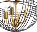 Люстра потолочная на штанге Fresco V000104 (10001/4C Black) (220V, хрусталь, клетка)