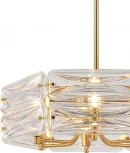 Потолочная люстра на штанге (12046/6P Brass) Indigo Zaffiro V000500 (220V, хрусталь, круглые)