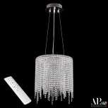 Подвесная люстра светодиодная с пультом APL LED Sicilia SH01.35.B.LED-DIM.Ni (220V, хрусталь, на тросе)