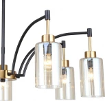 Потолочная люстра на штанге Escada Lyrics 1166/7P 7x40Вт E14, металл/стекло, бронза/черный, прозрачный плафон (220V)