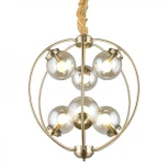 Подвесная люстра Omnilux Serrano OML-94513-06 (220V, на цепи, шар, шарики)