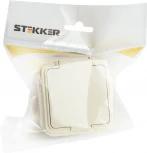 Розетка с заземлением и защитной крышкой (слоновая кость) Stekker Брест 49058