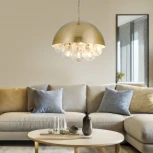 Подвесной светильник Wi-Fi Eurosvet Anait 30177 латунь (220V, управление смартфоном, голосовое управление, умный дом - Minimir Home, Алиса, Маруся, Салют, на цепи)