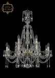 Подвесная люстра Art Classic 11.12 11.12.8+4.240.XL-82.Gd.Sp (220V, хрусталь, на цепи, подсвечник, свеча)