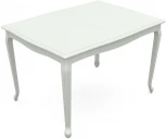 Стол Кабриоль, Эмаль белая/Патина серебро, Аврора