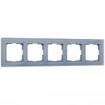 Рамка на 5 постов (серый,стекло) W0051115 (a050967)