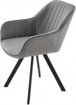 Стул Роан, Черный матовый муар/Монолит грей, Аврора