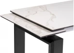 Керамический стол Woodville Давос 140х80х78 белый мрамор / черный кварц 532379