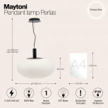 Подвесной светильник Maytoni Perlas P062PL-01W
