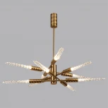 Потолочная люстра на штанге Odeon Light Kolos 5449/28L сатинированн.латунь/прозрачн./металл/стекло LED 28W (10*2.8W) 3000K (220V)