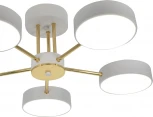 Потолочная люстра на штанге с таймером Escada Rune 10262/5LED 64Вт, с ПДУ, металл/акрил, белый/золото (220V)