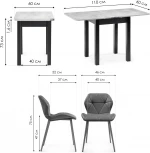 Обеденная группа Woodville Наирти черный / метрополитан грей 517036