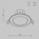 Встраиваемый светильник Stockton 3000-6000K 1x7Вт 110° IP 44 LED Maytoni Technical DL015-6-L7W (220V)