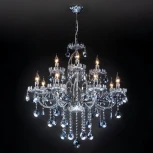 Подвесная люстра Eurosvet 3015 3015/12 хром/лазурный хрусталь Strotskis