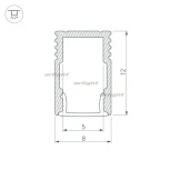 Профиль SL-MINI-8-H12-2000 ANOD (Алюминий) 023714 Arlight SL-MINI