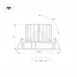 Светильник встраиваемый LED MS-FORECAST-BUILT-TURN-R102-12W Warm3000 (BK-BK, 32 deg, 230V) (Arlight, IP20 Металл) 035453