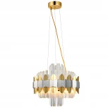 Подвесная люстра Natali Kovaltseva Skala 81435/6C BRASS SILVER (220V, хрусталь, на тросе, круглые)