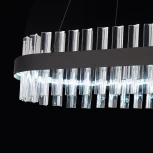 Подвесная люстра светодиодная Natali Kovaltseva Royalton LED LAMPS 81276 с пультом ДУ, моб. приложением 120W, чёрный, LED (регулировка яркости, 220V, на тросе)