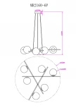 Подвесная люстра MyFar Ilana MR2160-6P (220V, на проводе, шарики)