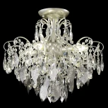 Потолочная люстра на штанге Crystal Lux ESMIRALDA PL4 SILVER (220V, подвески, листья)