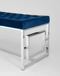 Банкетка-скамейка Stool Group БРУКЛИН велюр синий сталь серебро УТ000001485