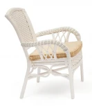 Комплект обеденный "ANDREA" ( стол со стеклом + 4 кресла + подушки) TCH White (белый)