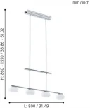 Подвесной светильник Eglo Aleandro 1 96528 (LED, 220V, диммер, на тросе)