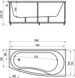 Акриловая ванна Акватек Пандора R, с фронтальным экраном