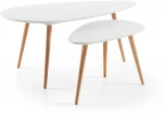 Журнальный стол La Forma (ex Julia Grup) Kirb (Белый/ Дерево,МДФ,Дуб)