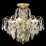 Потолочная люстра на штанге Crystal Lux ESMIRALDA PL4 GOLD (220V, подвески, листья)