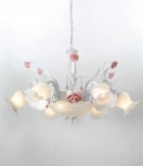 Подвесная люстра Lucia Tucci Fiori Di Rose 105.6.2 (220V, муранское стекло, на цепи, цветы, ветки, розы)