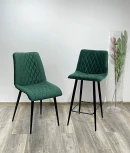 Стул Поль зеленый #19, велюр / черный каркас