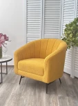 Кресло KALMAR NINI-04 Желтый, teddy / черный каркас M-City