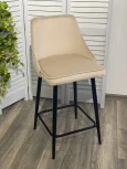 Полубарный стул ПАРКЕР H-06 Бежевый, велюр / черный каркас, поворот.360 град., M-City 688M05130