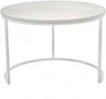 Набор кофейных столиков Bradex Home Tango бежевый мрамор с белыми ножками, 2шт (RF 0611)