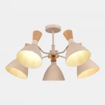 Потолочная люстра на штанге Evoluce SLE1256 Бежевый/Бежевый, Светлое дерево, Золотистый E14 5*40W (220V)