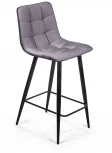 Стул полубарный UNO, бархат светло-серый 26/ чёрный конус Top Concept UNO 74737