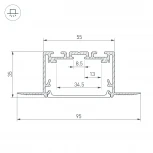 Профиль SL-LINIA55-FANTOM-2500 SEAMLESS ANOD (Алюминий) 029507 Arlight FANTOM