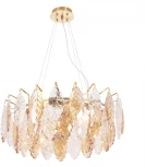 Подвесная люстра Crystal Lux TREVI SP6 BRASS (220V, хрусталь, на цепи, листья)