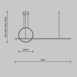 Подвесной светильник Maytoni Halo MOD247PL-L49BSK (LED, 220V, на тросе, кольцо)