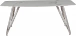 Стол обеденный Соар-2 F-1690,180х90х76 см, бело-серая керамика/хром серебро IST-CASA