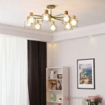 Потолочная люстра на штанге Corf B3 Green 8 Lamps ImperiumLoft Corf-B01 (189485-26) (220V)
