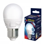 Лампа светодиодная, форма «шар», матовая, дневной белый свет 6500K Uniel Яркая LED-G45 7W/6500K/E27/FR PLP01WH