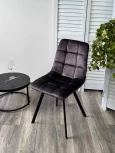 Стул CHILLI SQUARE VT5001-3 античный серый, велюр без "пальчиковый"/ черный каркас M-City 629M04868