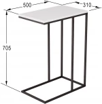 Стол придиванный Агами белый/чёрный от фабрики Mebelik