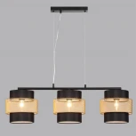 Подвесной светильник Lumion Animaisa 8003/3A черный/черный, золотой металл/металл, текстиль Е27 3*60W 220V (на проводе)